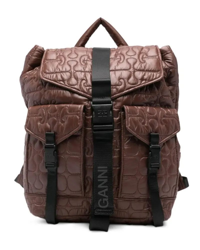 Ganni Gesteppter Re-Tech Rucksack - Braun Braun