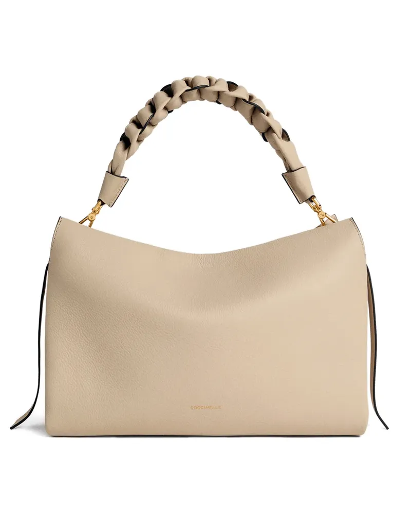 Coccinelle Mittelgroße Boheme Schultertasche mit Flechtdetail - Nude Nude