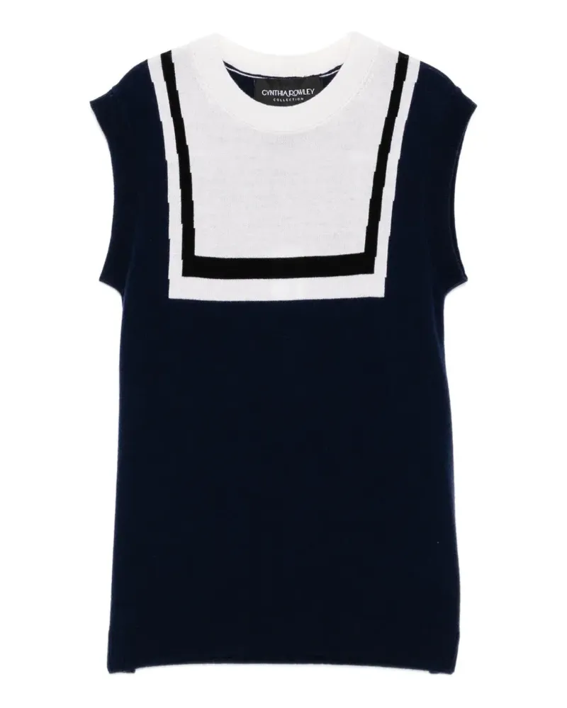 Cynthia Rowley Top in Colour-Block-Optik - Blau Blau
