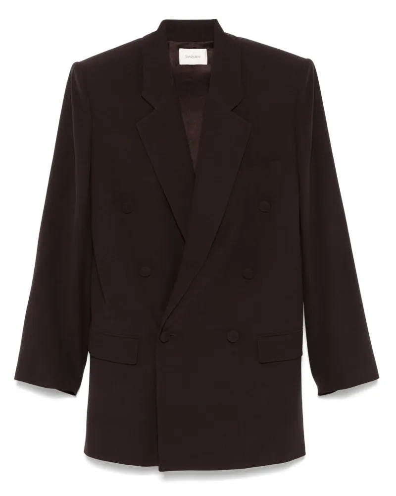 Saint Laurent Sakko aus Seidenkrepp - Braun Braun
