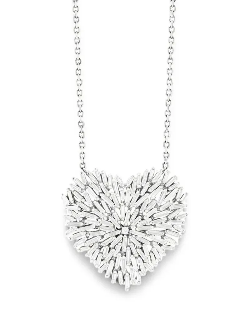 Suzanne Kalan diamond heart necklace - Silber Silber