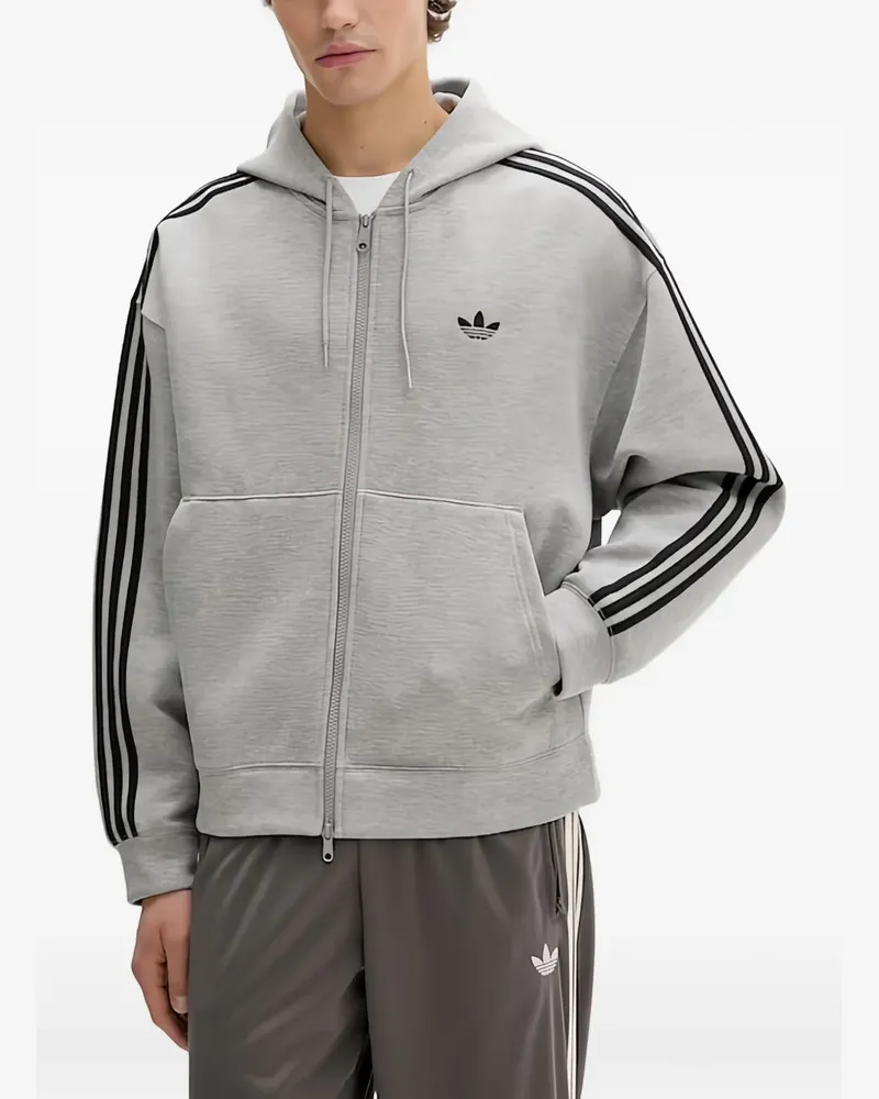 adidas Originals Adicolor 3-Stripes Spacer Kapuzenjacke - Grau Grau