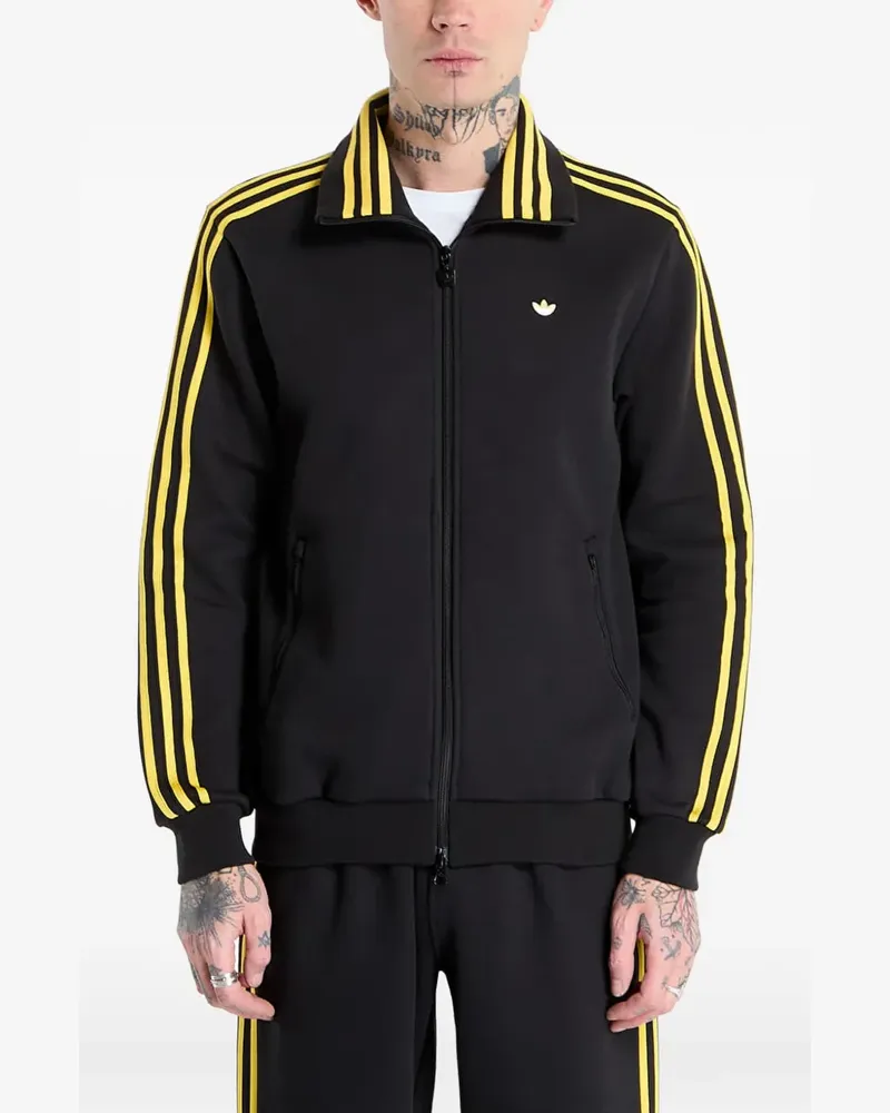 adidas stripe-detail zip-up sweatshirt - Schwarz Schwarz