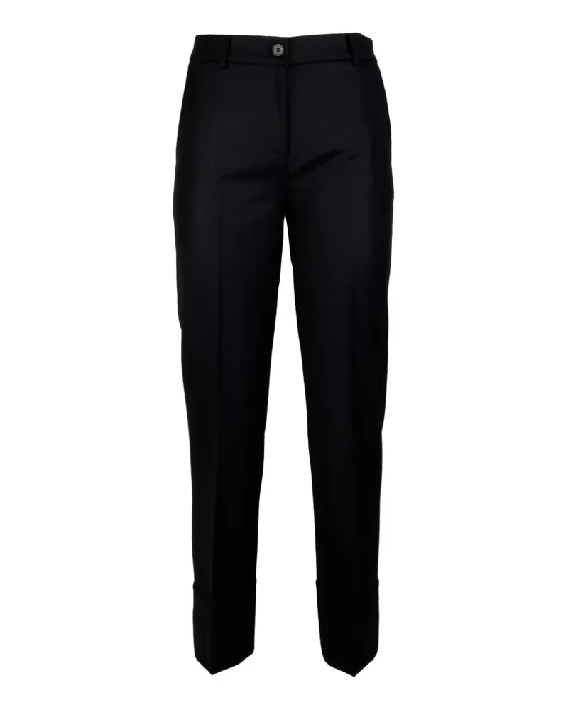 VIA MASINI 80 Hose mit klassischem Schnitt und Umschlag - Schwarz Schwarz