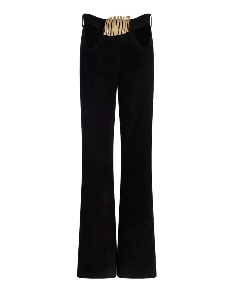 Jean Paul Gaultier Curvy Wildlederhose mit Gürtel - Schwarz Schwarz