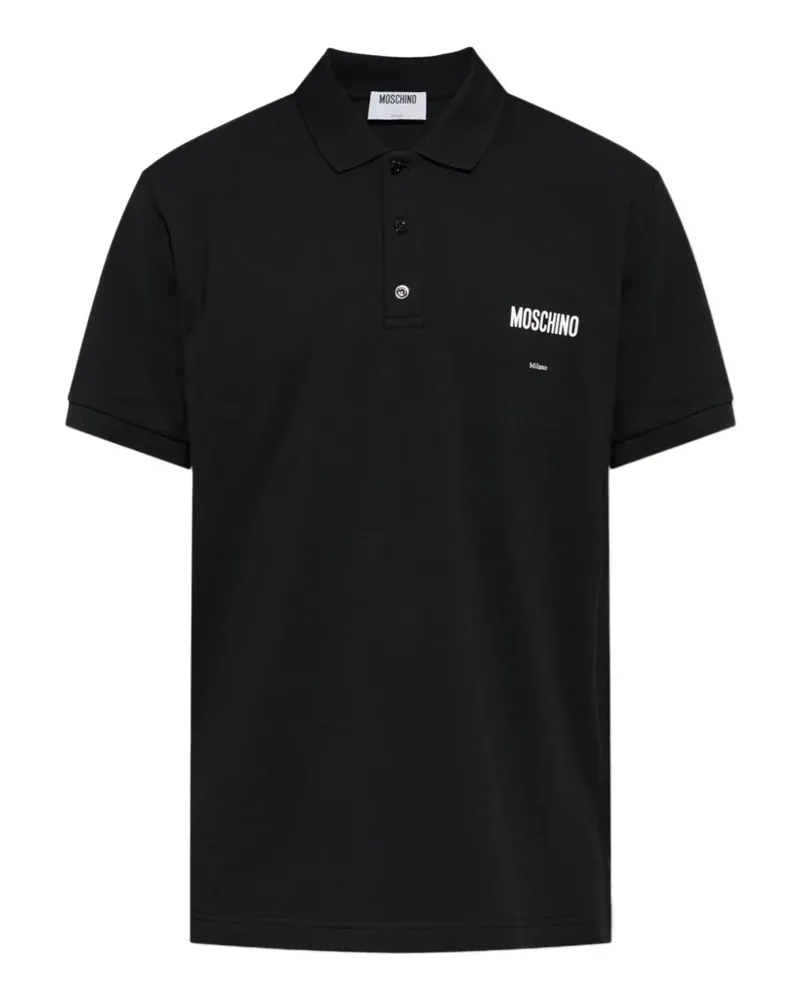 Moschino Poloshirt mit Logo-Stickerei - Schwarz Schwarz