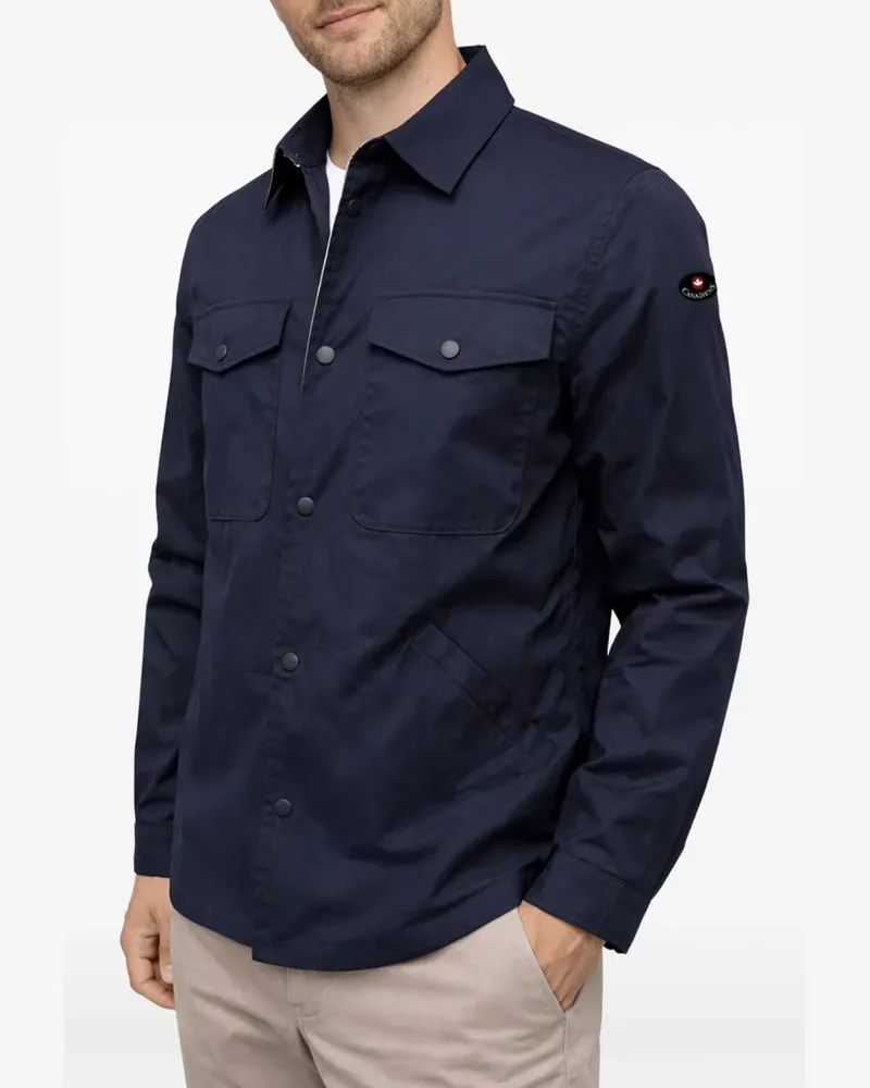 Canadiens patch-pockets button-down shirt jacket - Blau Blau