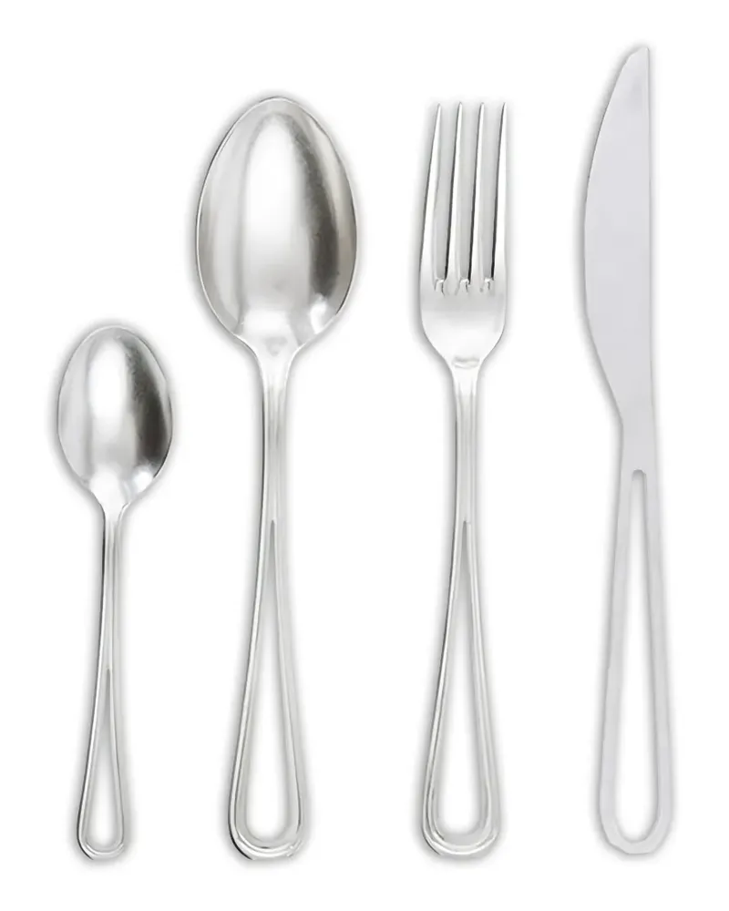 knIndustrie DEM Besteck mit Stone-Wash-Effekt (4er-Set) - Silber Silber