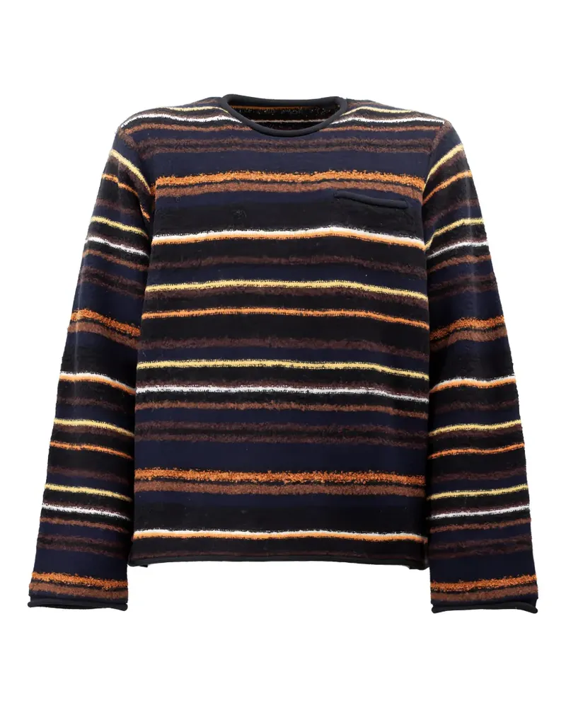 Sacai Pullover mit Querstreifen und Brusttasche - Braun Braun