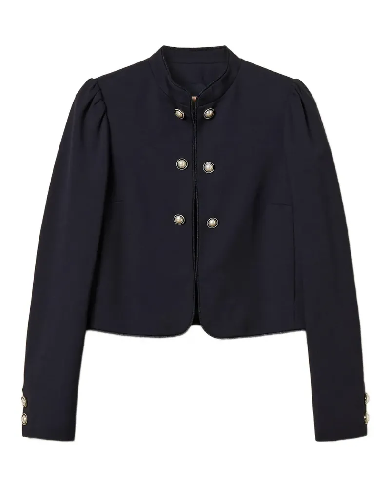 Twin-Set mandarin-collar decorative-button jacket - Blau Blau