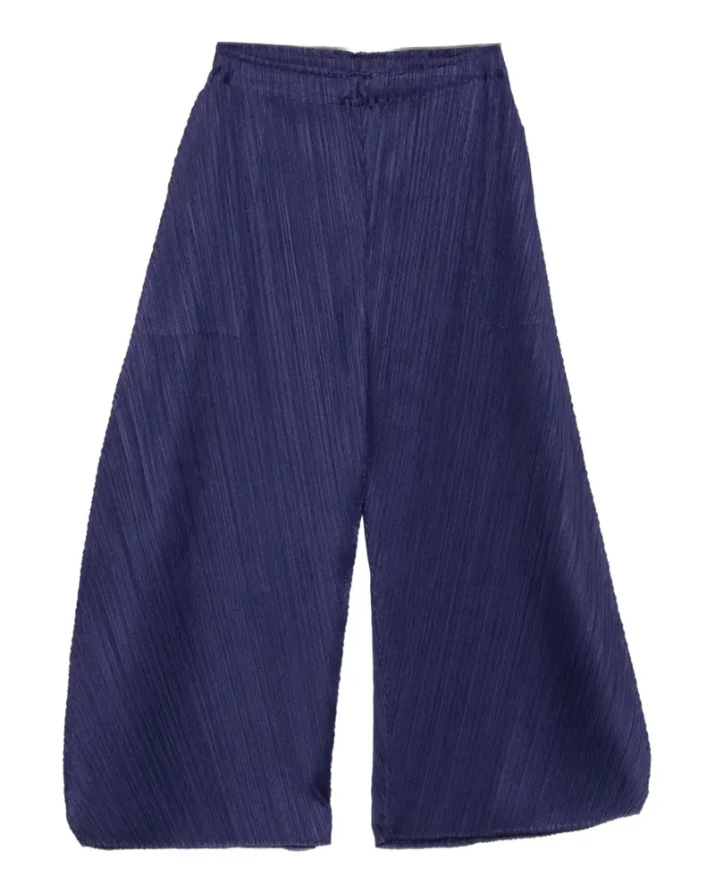 Issey Miyake plissé-effect cropped trousers - Blau Blau