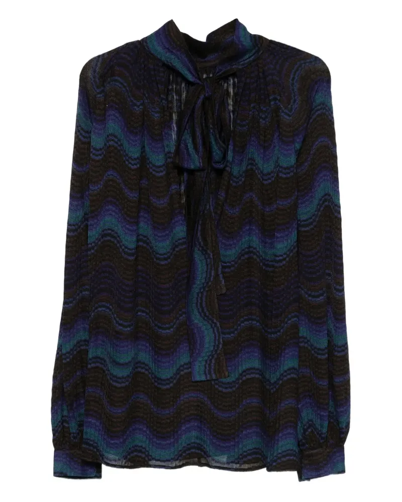 Missoni Bluse mit Schleifenkragen - Blau Blau