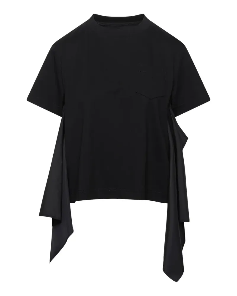 Sacai panelled T-shirt - Schwarz Schwarz