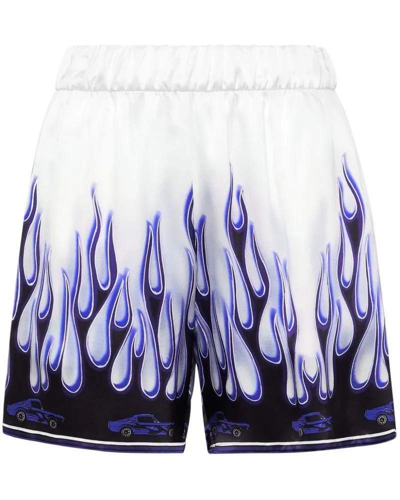 Philipp Plein Flame Shorts aus Satin - Weiß Weiß
