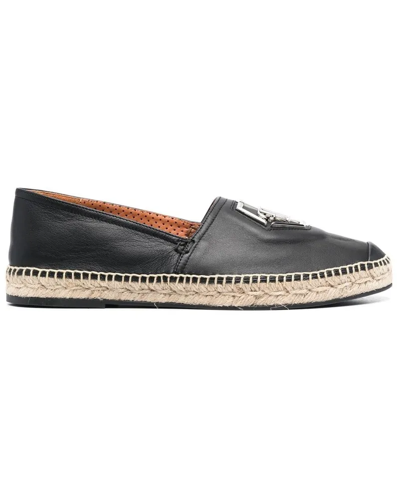 Philipp Plein Espadrilles aus Leder Schwarz