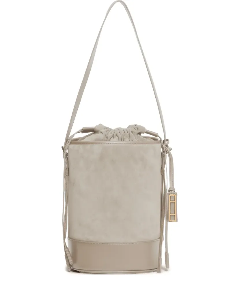 Fabiana Filippi drawstring panelled bucket bag - Nude Nude