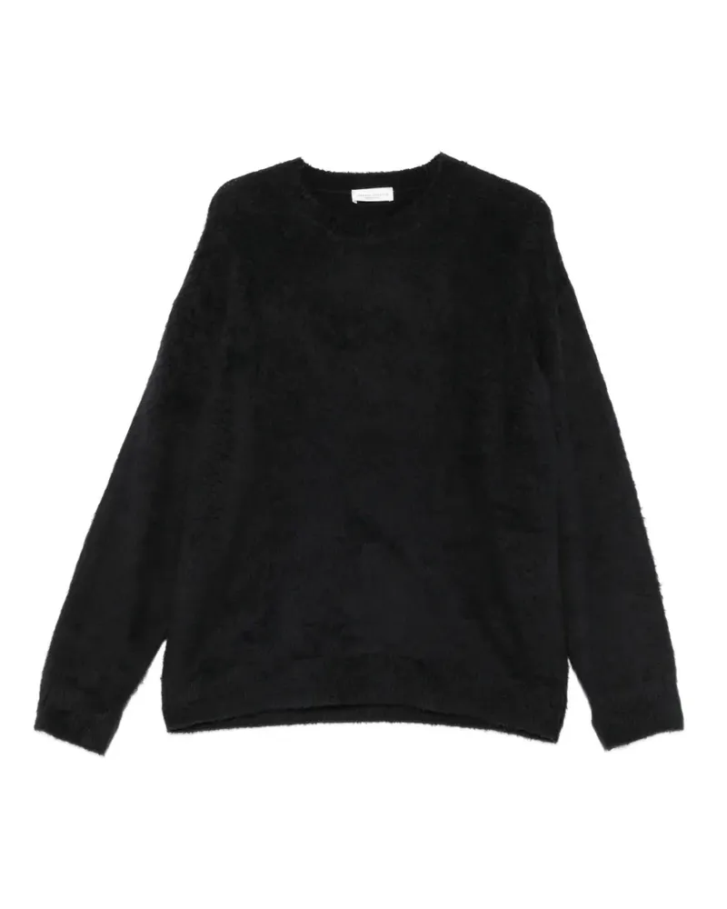 Roberto Collina Rundhals-Pullover aus gebürstetem Strick - Schwarz Schwarz