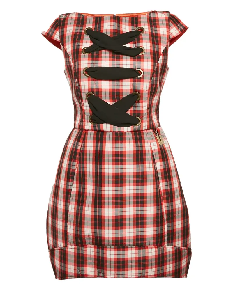 Elisabetta Franchi Minikleid mit Karomuster - Rot Rot
