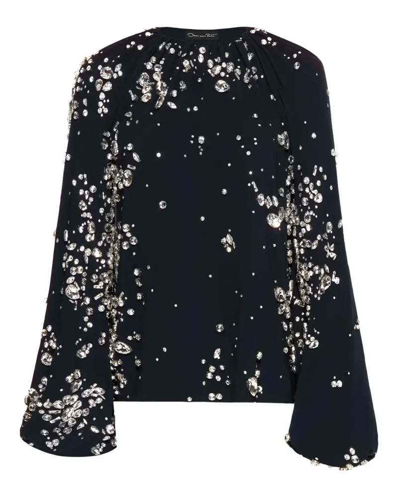 Oscar de la Renta Bluse mit Schleifen - Blau Blau