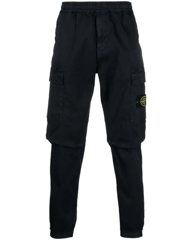Stone Island Cargohose mit Kompass-Patch - Blau Blau