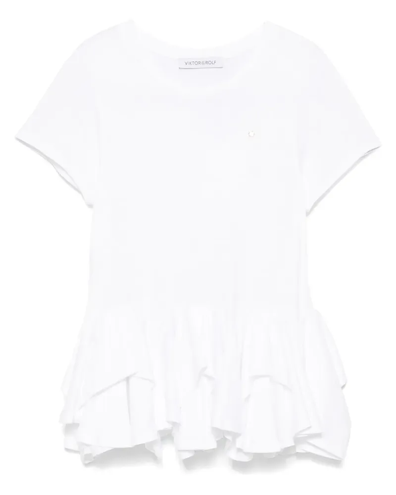 Viktor & Rolf T-Shirt mit Schößchen - Weiß Weiß