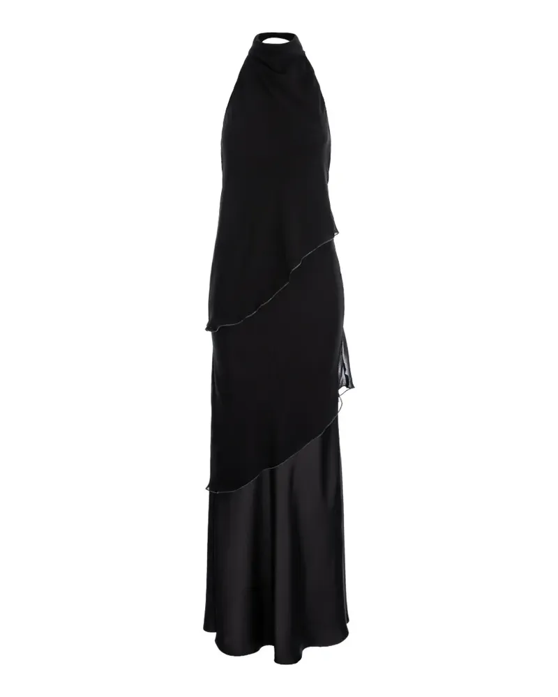 V:PM ATELIER Florance Maxikleid im Layering-Look - Schwarz Schwarz