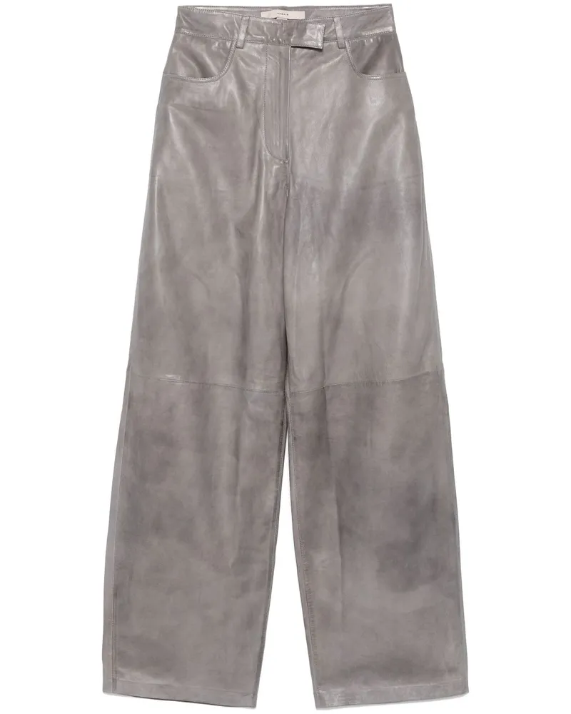 REMAIN Hose aus Leder - Grau Grau