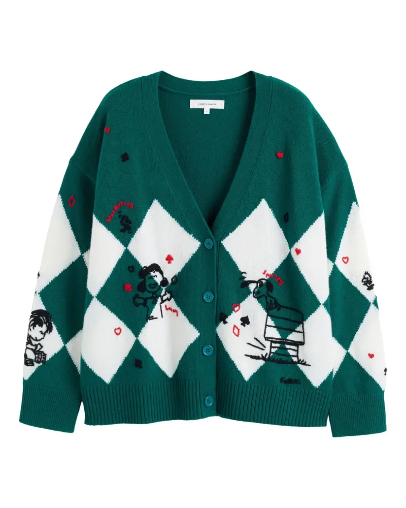 Chinti & Parker x Peanuts Cardigan mit Rautenmuster - Grün Grün