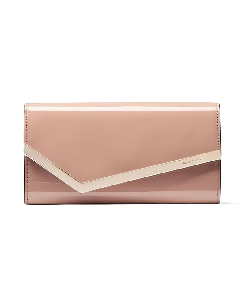 Jimmy Choo Emmie Clutch mit Golddetail - Nude Nude