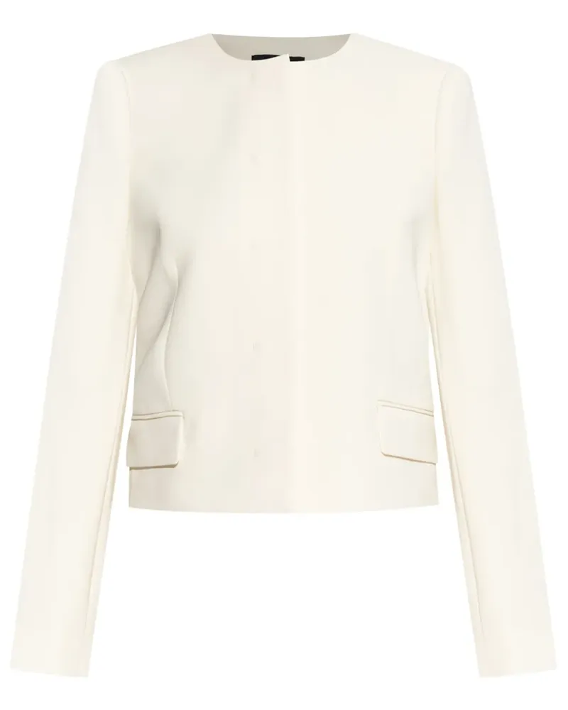 Theory Cropped-Jacke mit Rundhalsausschnitt - Weiß Weiß