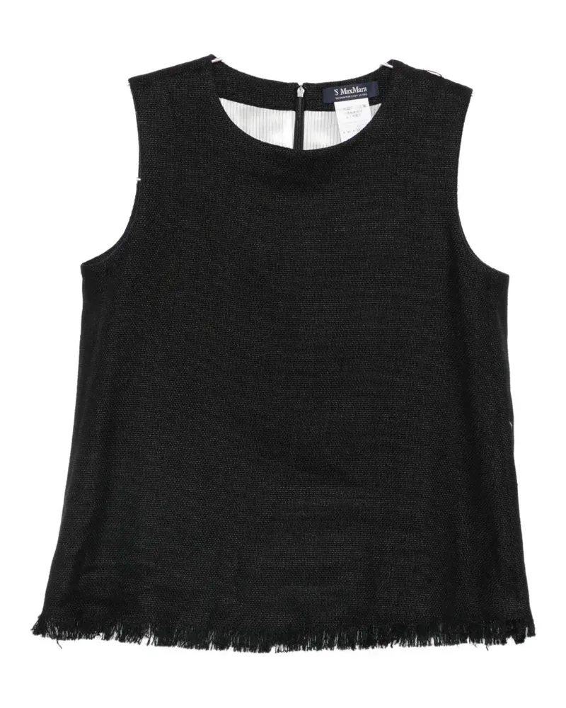 Max Mara fringed-edge sleeveless top - Schwarz Schwarz