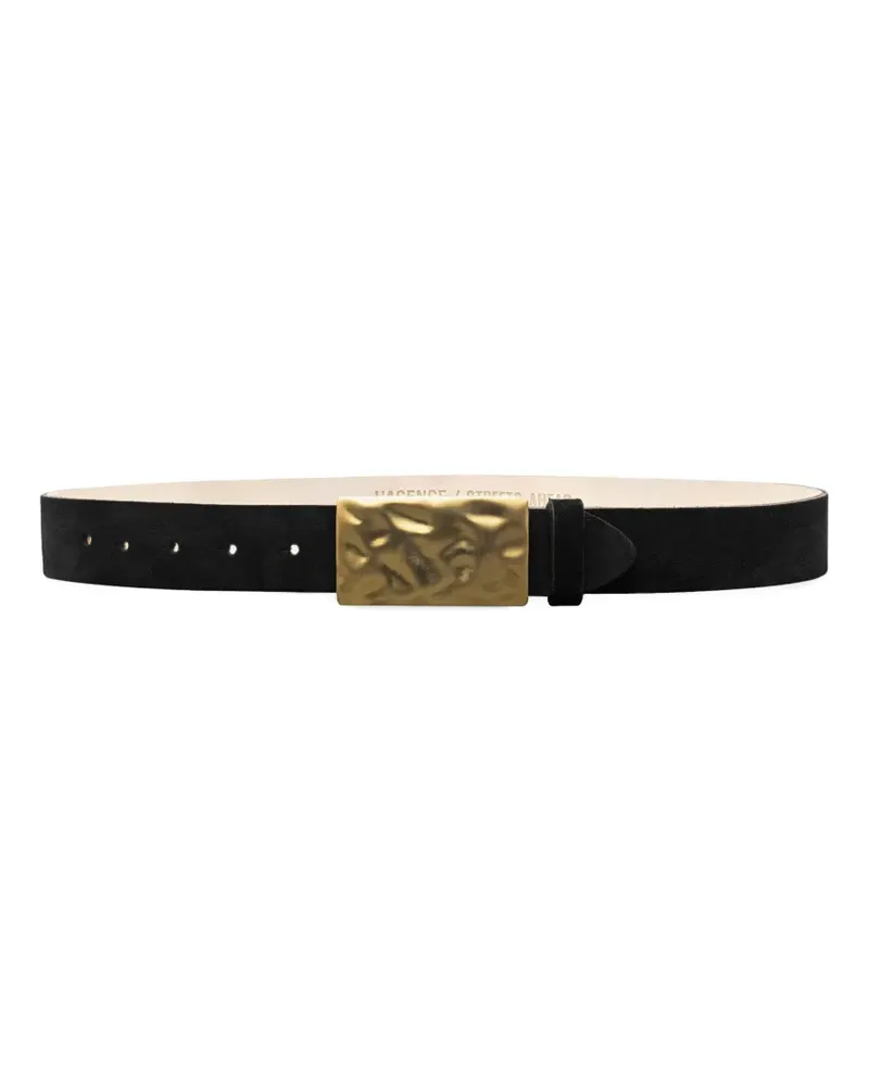L'Agence textured hammered belt - Schwarz Schwarz