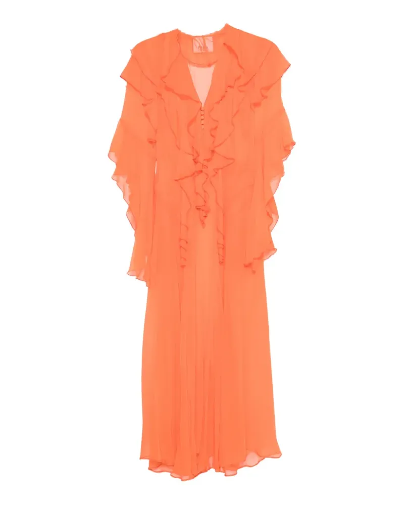 Erika Cavallini ruffled midi dress - Orange Orange