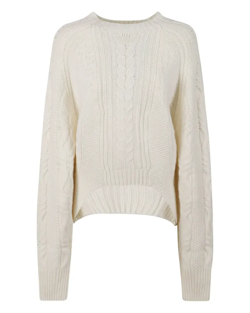 Dondup Pullover mit Zopfmuster - Weiß Weiß