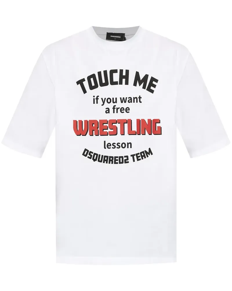 Dsquared2 T-Shirt mit Slogan-Print - Weiß Weiß