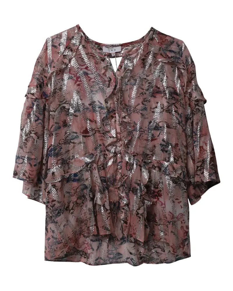 IRO floral metallic open-back blouse - Rosa Rosa