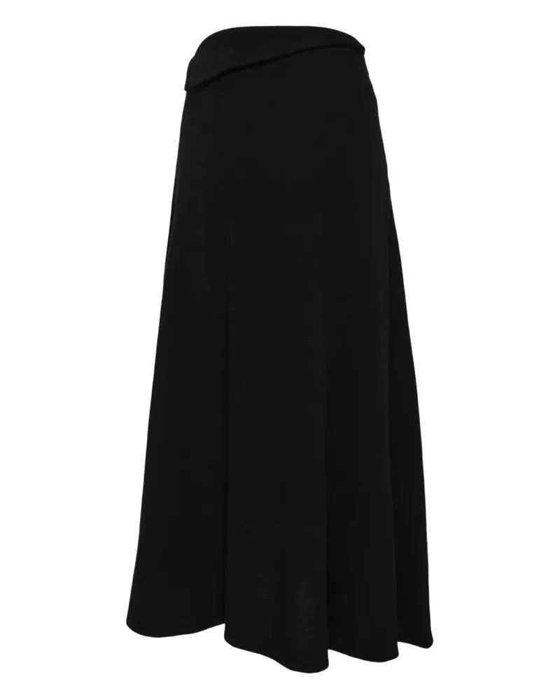 Yohji Yamamoto folded-detail maxi skirt - Schwarz Schwarz