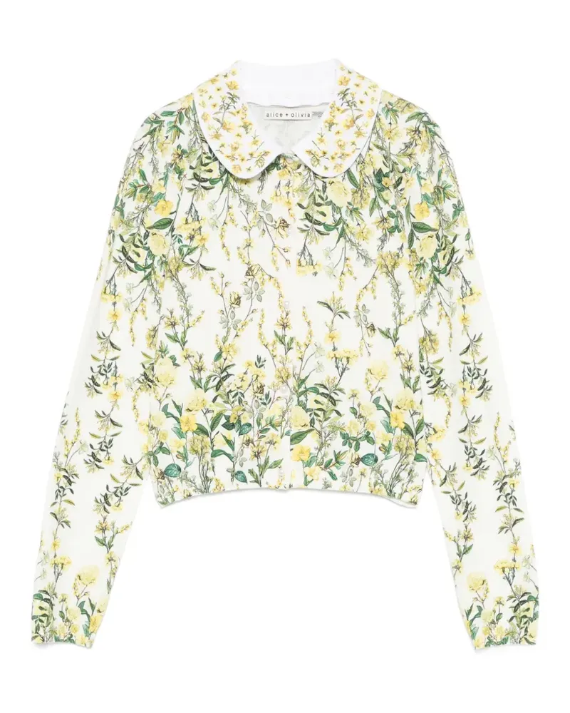 Alice + Olivia Cardigan mit Print - Weiß Weiß