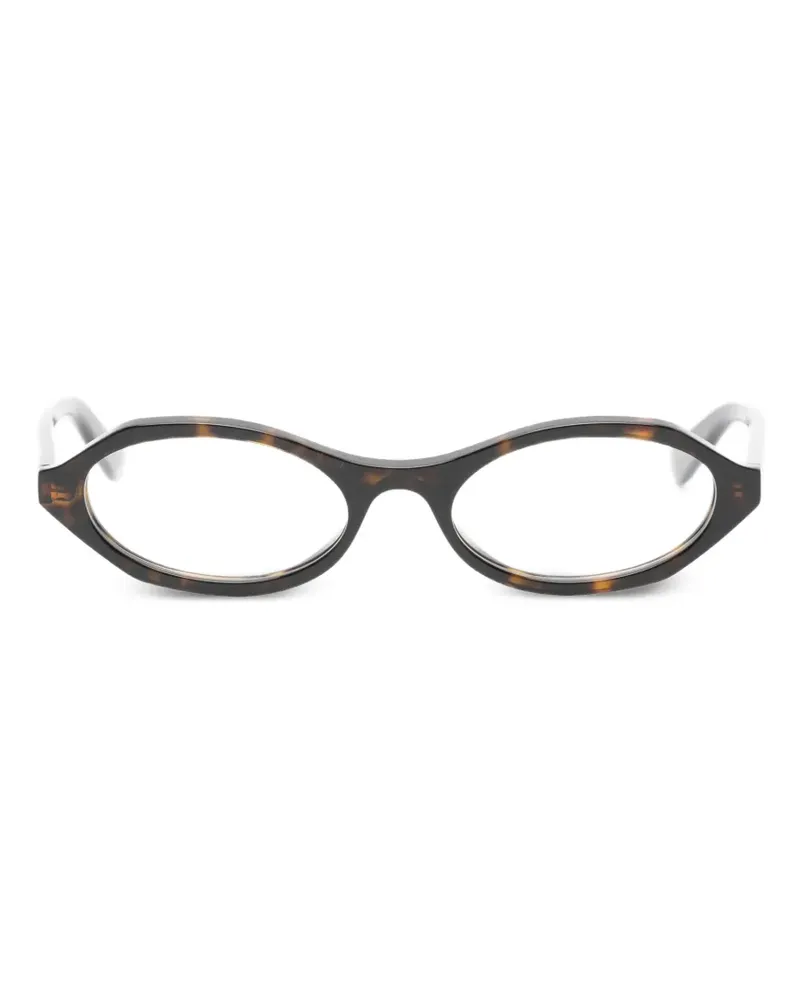 Alexander McQueen Brille mit ovalem Gestell - Braun Braun
