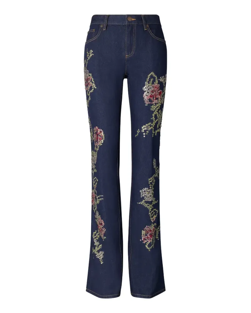 Tory Burch Verzierte Bootcut-Jeans - Blau Blau