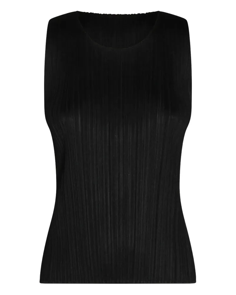 Issey Miyake Plissierter Trägershirt - Schwarz Schwarz
