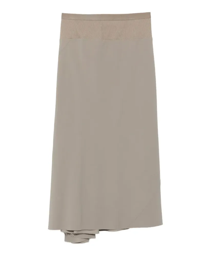 Rick Owens Asymmetrischer Midirock - Grau Grau