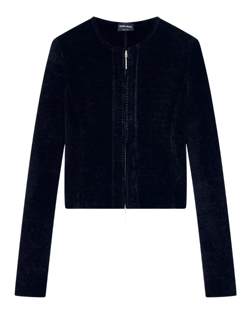 Giorgio Armani chenille-effect zip-up jacket - Blau Blau