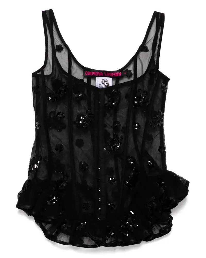 CHOPOVA LOWENA Afly Corsage - Schwarz Schwarz