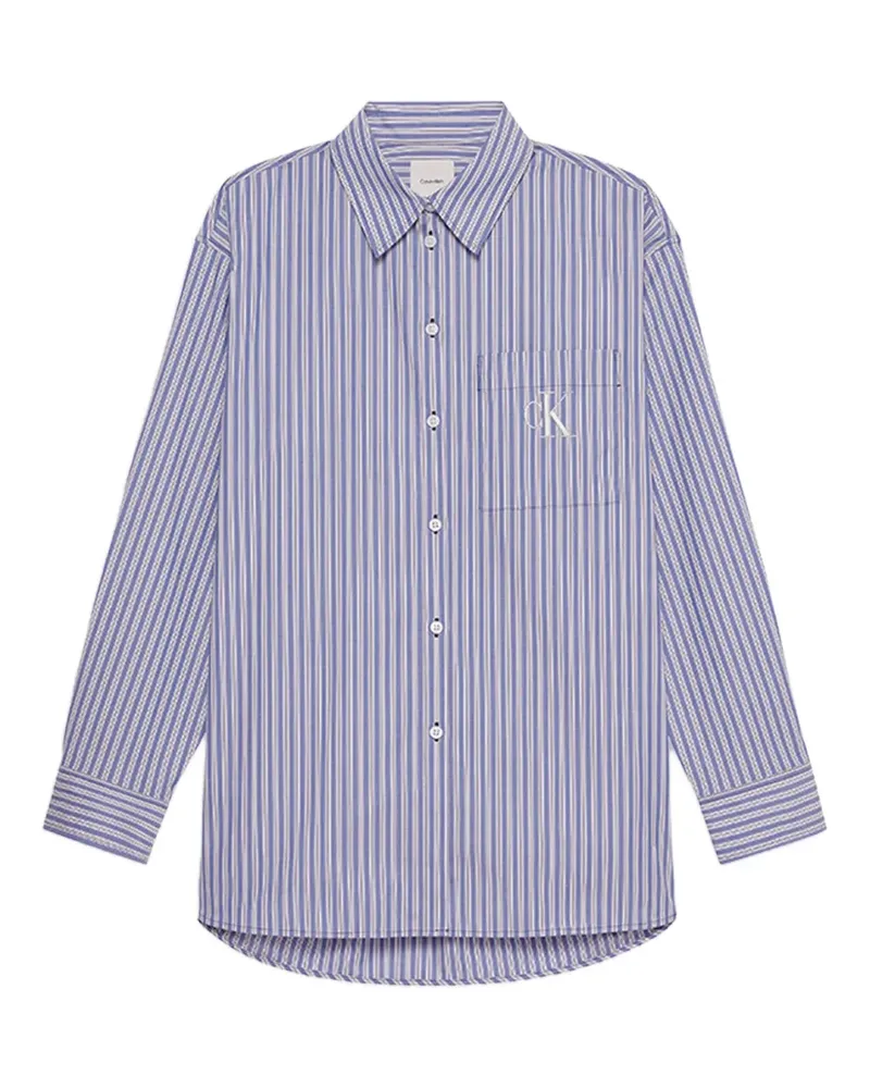 Calvin Klein Gestreiftes Hemd - Blau Blau