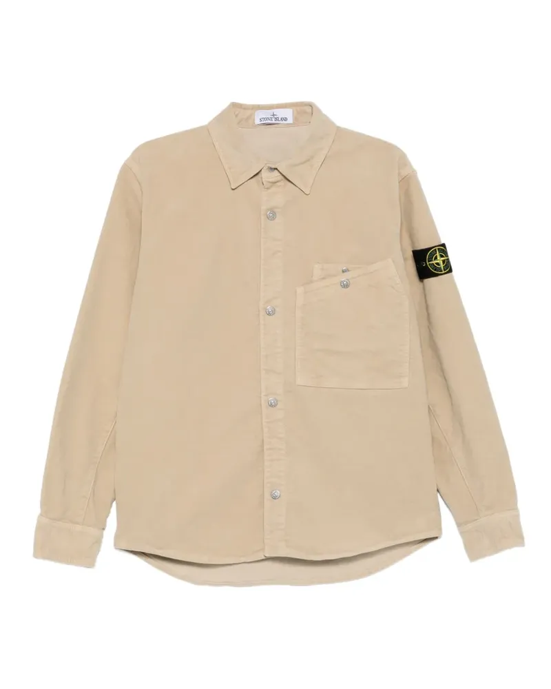 Stone Island Hemd mit Kompass-Patch - Nude Nude