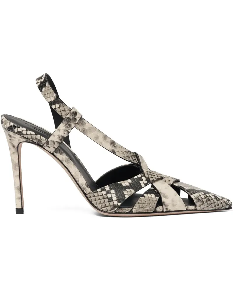 Scarosso Athena Slingback-Pumps mit Schlangenleder-Prägung 85mm - Grau Grau