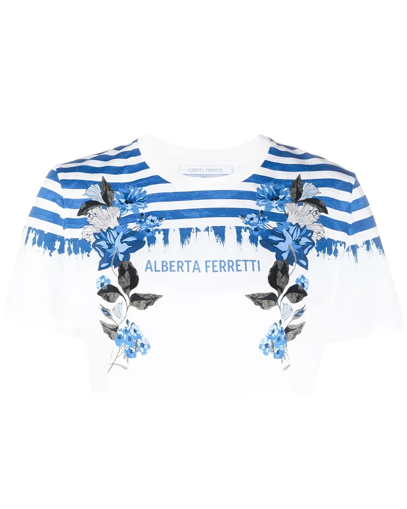 Alberta Ferretti T-Shirt mit Logo-Print - Weiß Weiß