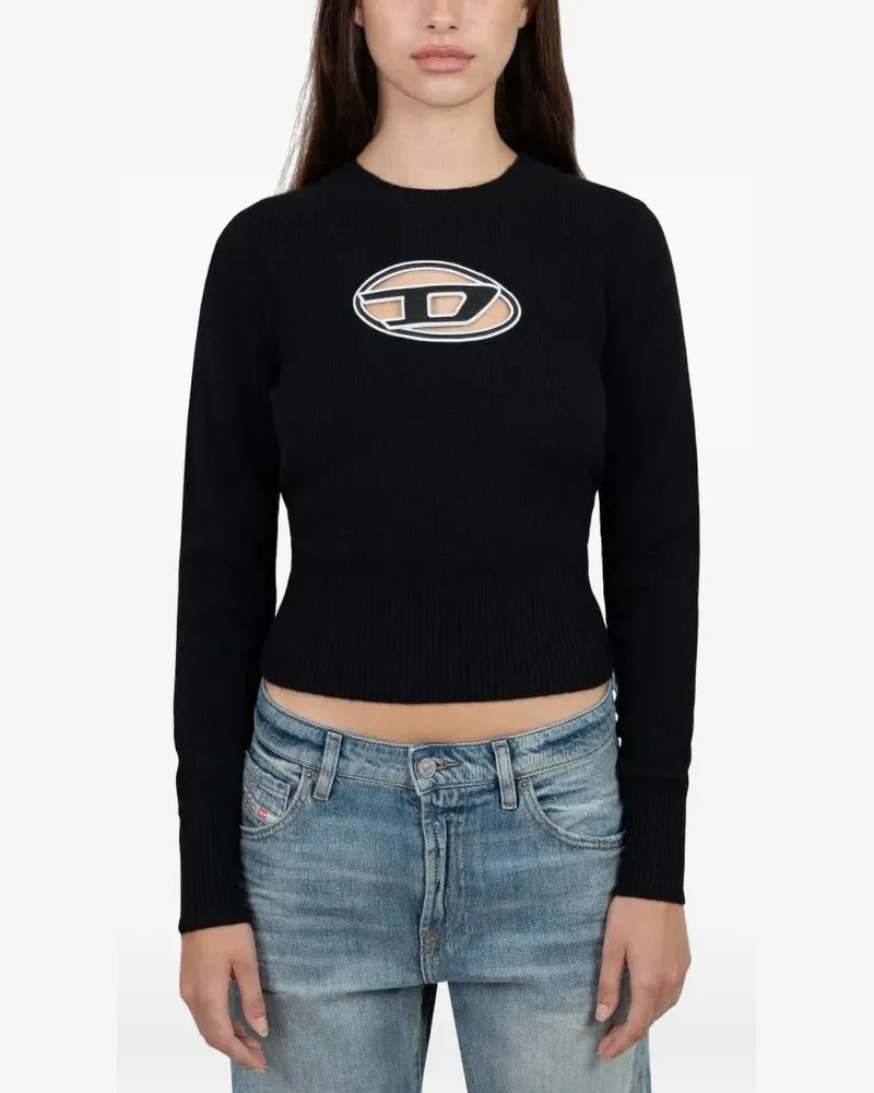 Diesel Pullover mit Oval D-Logo - Schwarz Schwarz