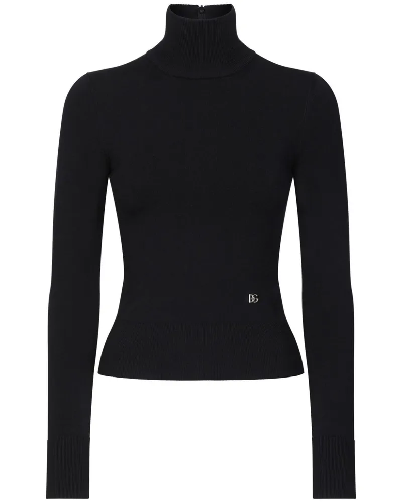 Dolce & Gabbana Geripptes Rollkragenoberteil - Schwarz Schwarz
